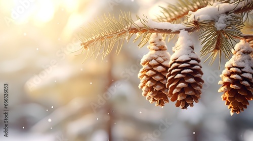 Spruce branches with cones ...