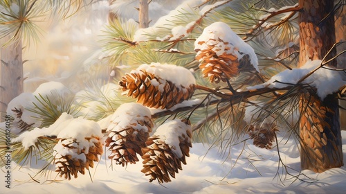 Spruce branches with cones ...