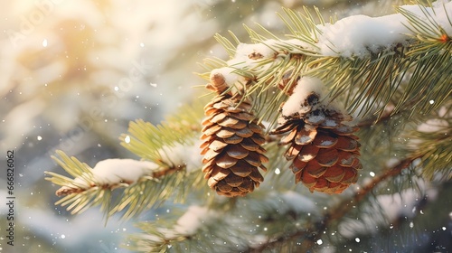 Spruce branches with cones ...