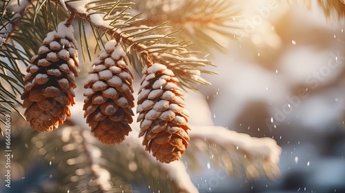 Spruce branches with cones ...