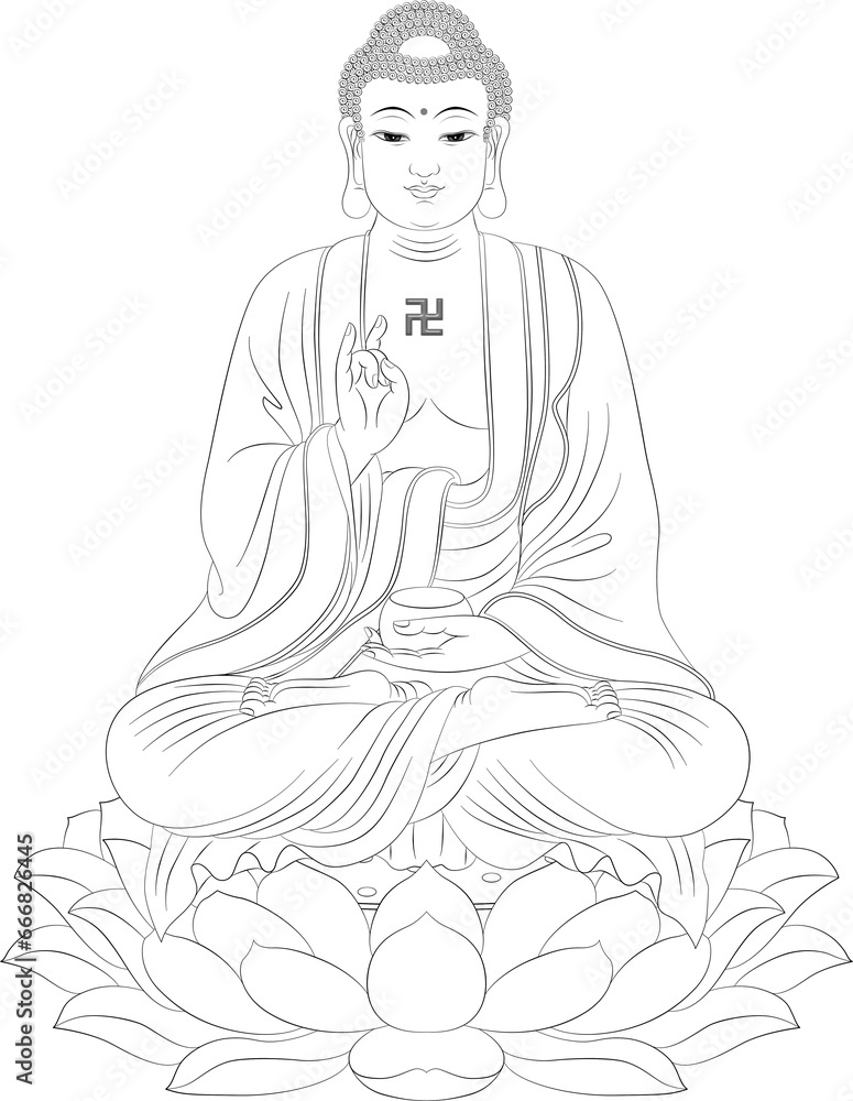 Amitabha Buddha Buddhism (Sketch illustrations) Amitabha Buddha Buddhism (Sketch illustrations)