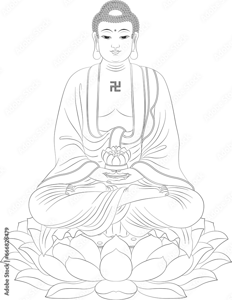 Amitabha Buddha Buddhism (Sketch illustrations)