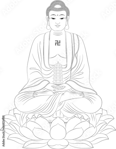 Amitabha Buddha Buddhism (Sketch illustrations)