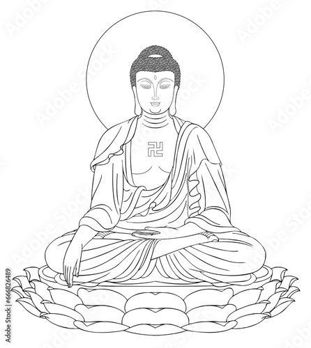 Amitabha Buddha Buddhism (Sketch illustrations)