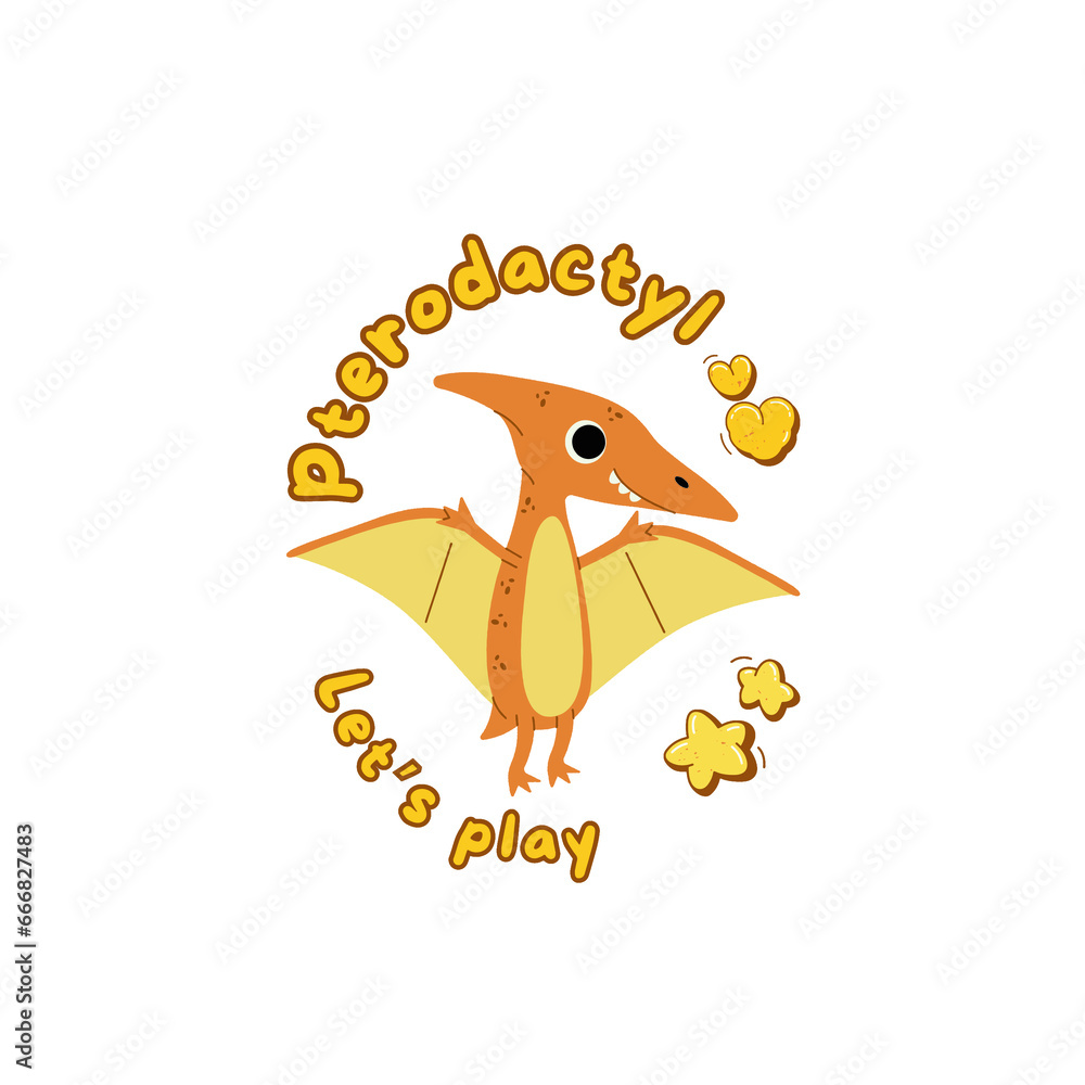 Obraz premium pterodactyl print shirt design for children