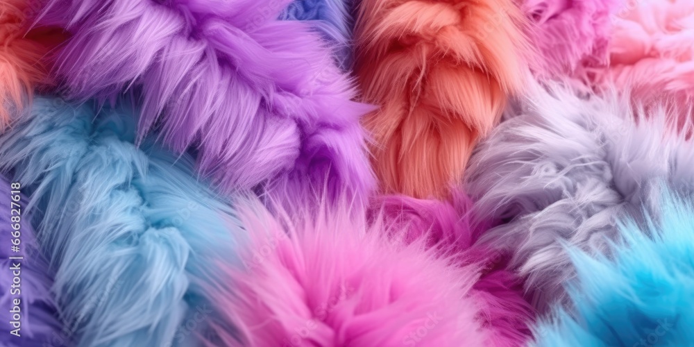 Colorful furry plushie texture - obrazy, fototapety, plakaty 