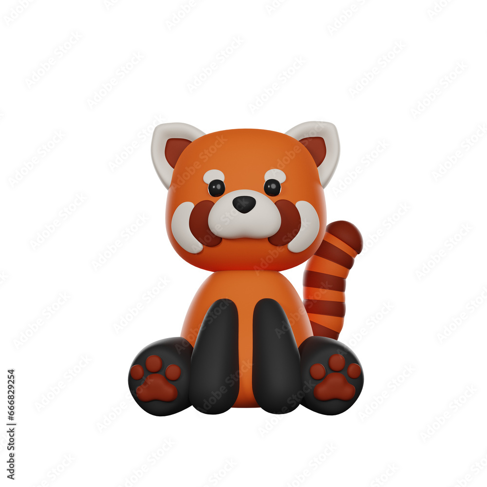 Cute 3D Character Red Panda Toy Cute 3D Character Red Panda Toy