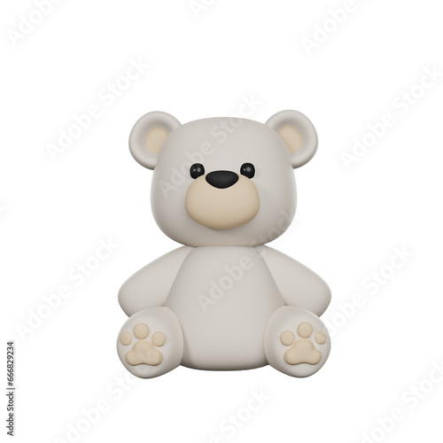 Cute 3D Character Polar Bear Toy