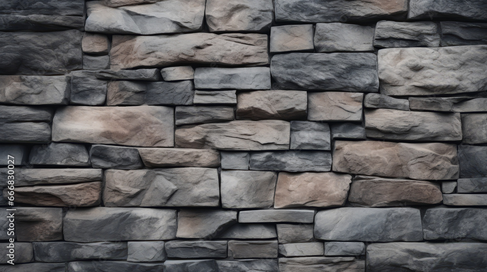 A diverse collection of rocks forming a sturdy stone wall A diverse collection of rocks forming a sturdy stone wall