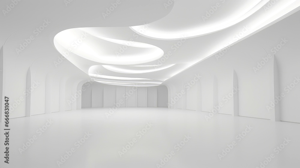 Obraz premium Abstract white architecture background, white geometric wallpaper
