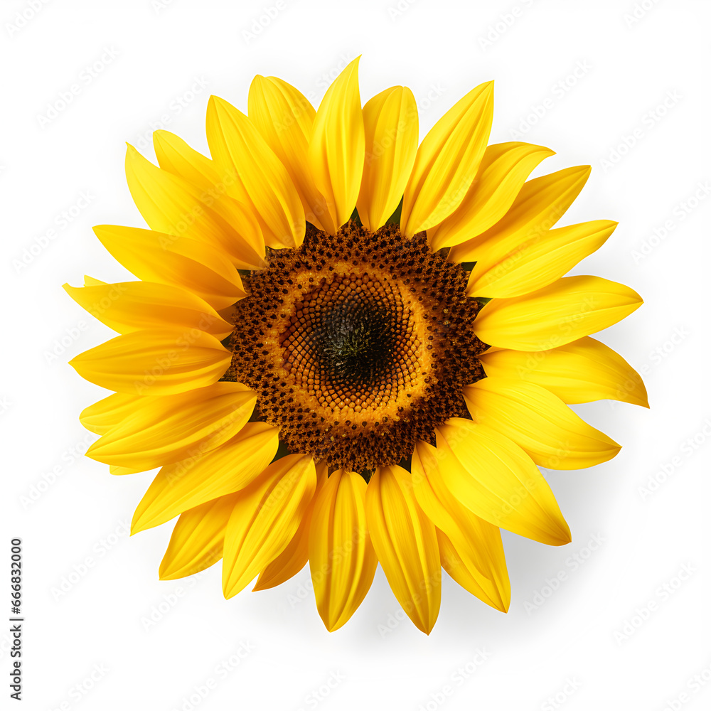 Fototapeta premium Sunflower on white background