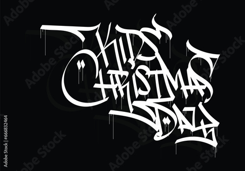 KIDS CHRISTMAS DAY word graffiti tag style photo