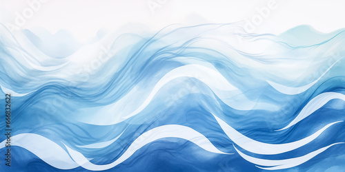Blue and white abstract ocean wave backdrop texture. Gradient cold blue tones smoke banner. Snow weather graphic resource as background for winter ocean wave abstract graphics 