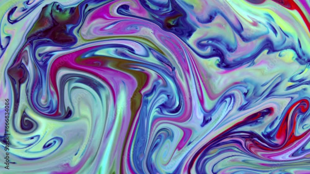 23. This stock video features an extreme close-up shot of a thick mixture of colored paints spreading in slow motion. 23. This stock video features an extreme close-up shot of a thick mixture of colored paints spreading in slow motion.
