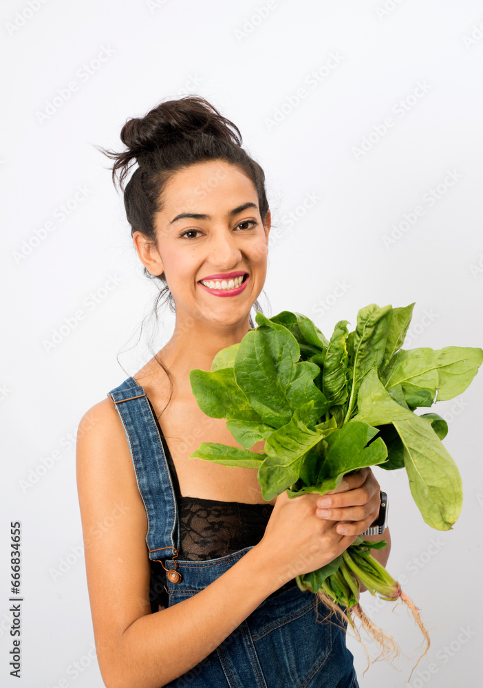 Mujer con Vegetales alimento estilo de vida saludable Mujer con Vegetales alimento estilo de vida saludable
