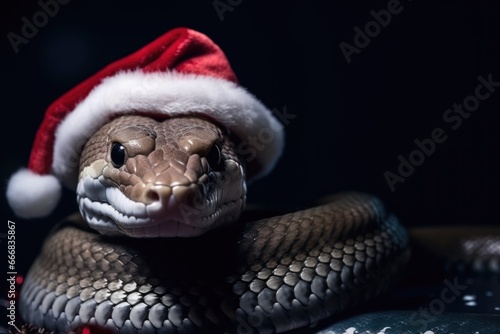 snake in santa hat