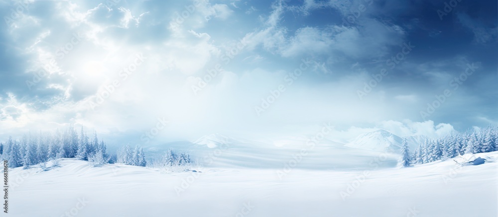 Snowy scenery during a blizzard