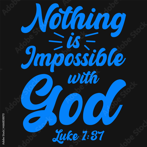 nothing is impossible with god jesus typography design Color 0482fb