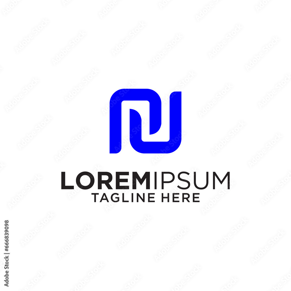 NU or UN initial letter logo design vector NU or UN initial letter logo design vector