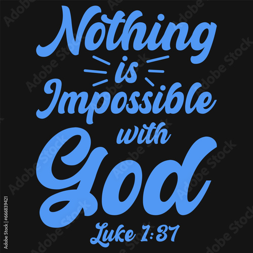 nothing is impossible with god jesus typography design Color 5198f4