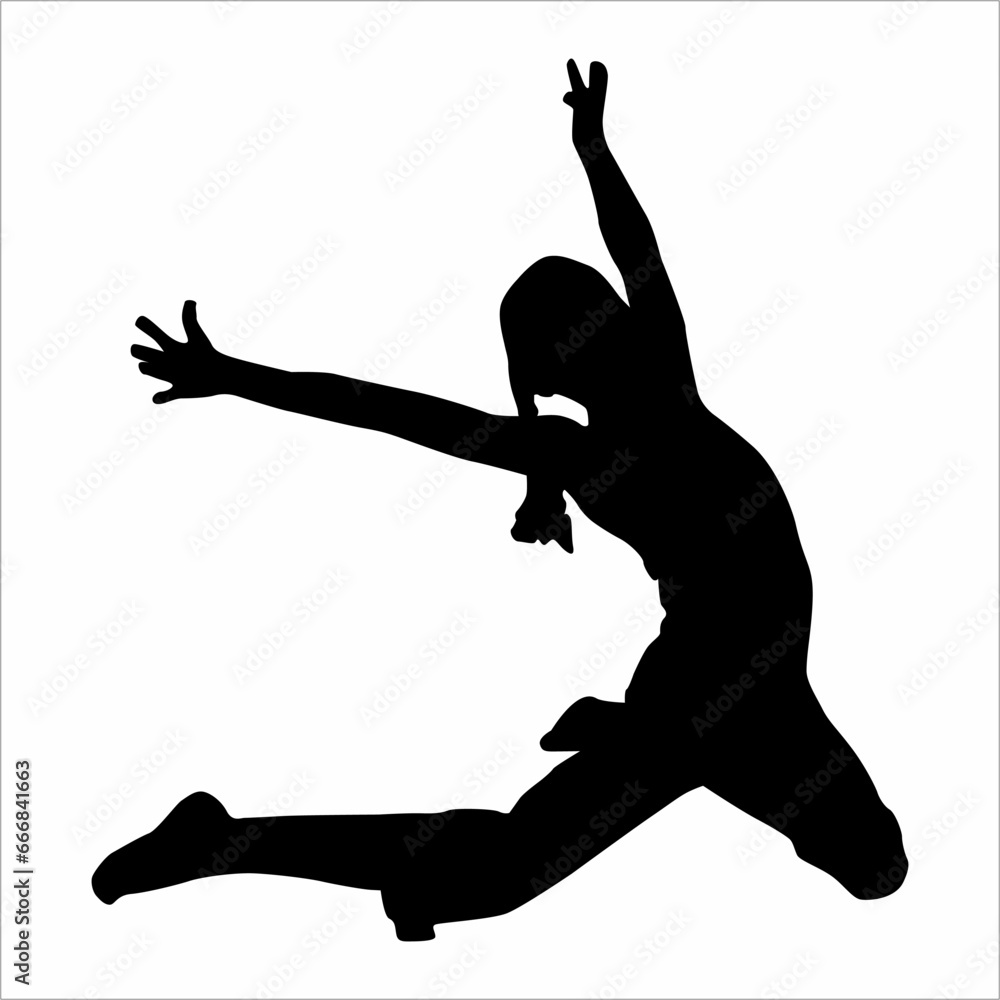 Silhouette of a girl jumping Silhouette of a girl jumping
