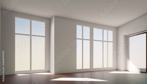 Room with plain walls and large windows  Interior of an empty white studio room  white walls with windows  simple room with white walls  room  walls  plain  white  simple  unique