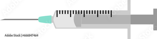 Stylized Vaccine Syringe Needle Icon. Vector Image.