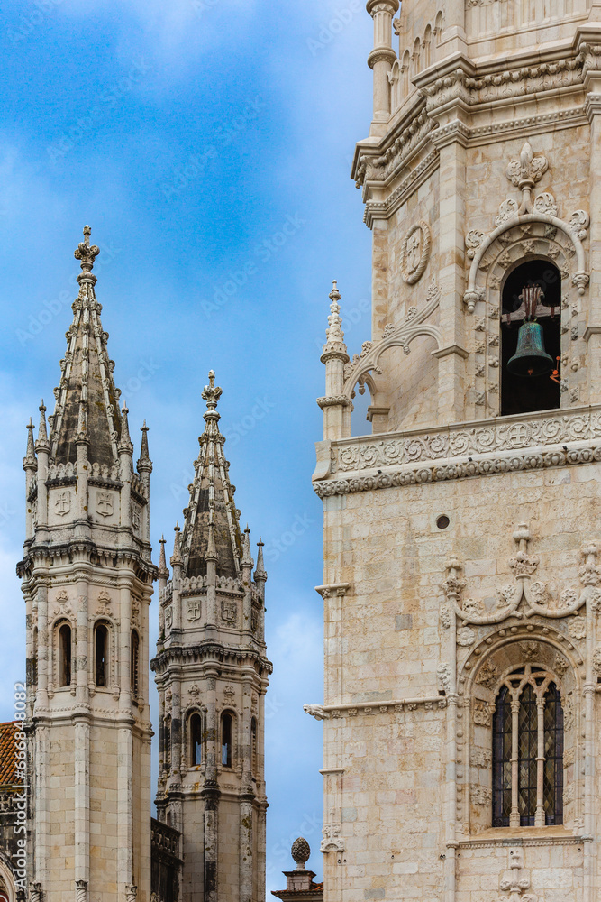 Detail of the towers of the Jerónimos Monastery