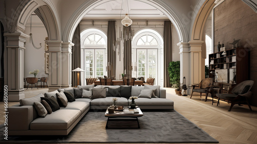 Architect s concept incomplete project transformed into elegant classic living room  © Ziyan Yang