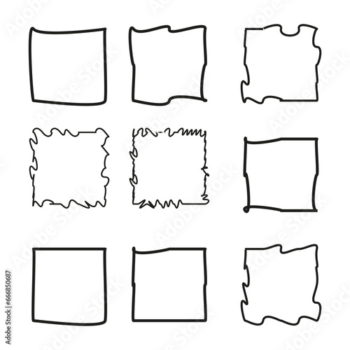 Hand drawn frames. Vector illustration. EPS 10.