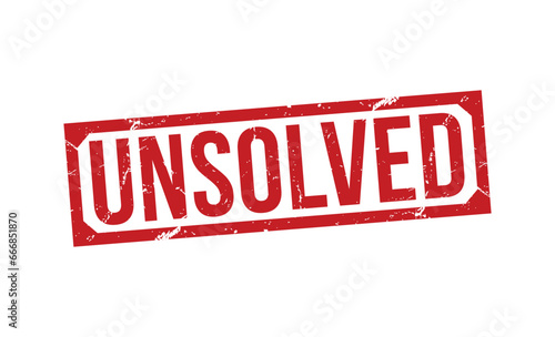 Unsolved Red Rubber Stamp vector design.