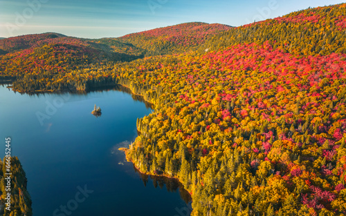 Autumn in Mont Tremblant National Park, Quebec, Canada photo