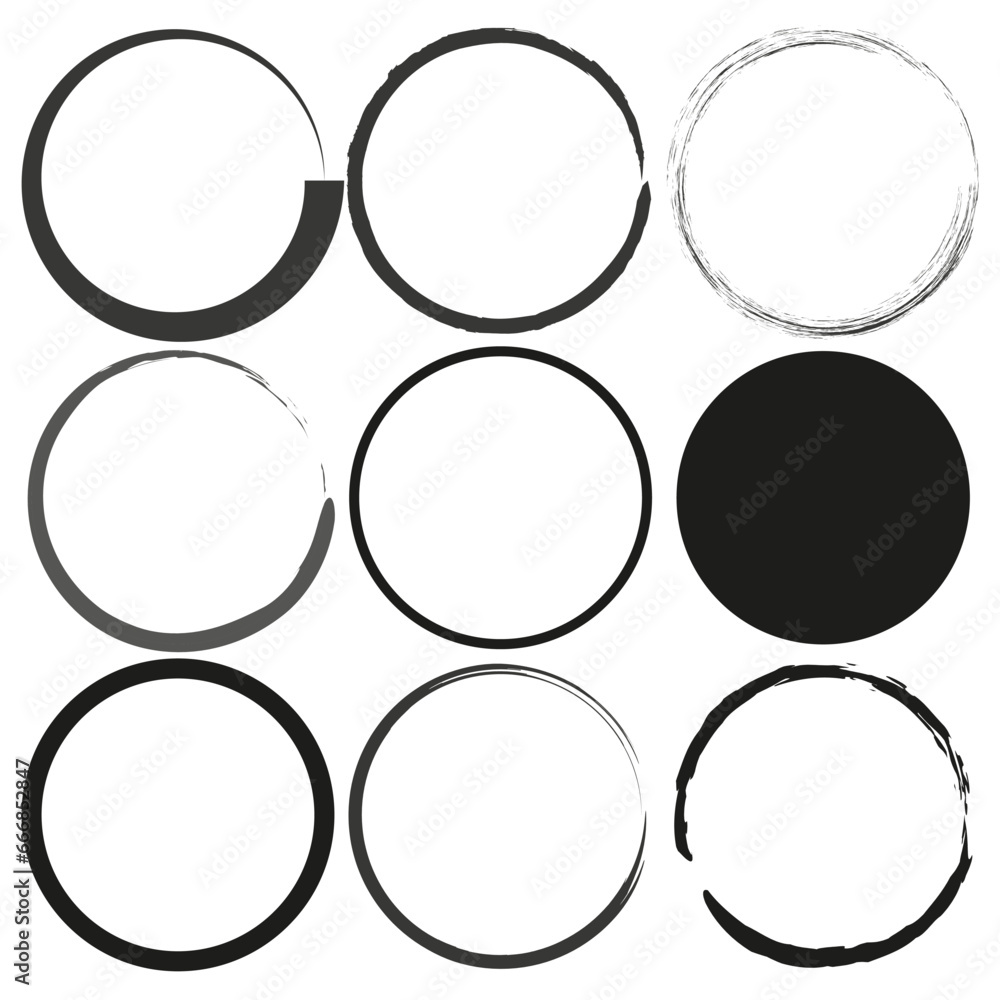 Hand drawn circles sketch frame set. Vector illustration. EPS 10. Hand drawn circles sketch frame set. Vector illustration. EPS 10.