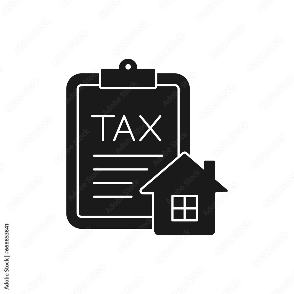 Property tax. Mortgage icon flat style isolated on white background. Vector illustration Property tax. Mortgage icon flat style isolated on white background. Vector illustration