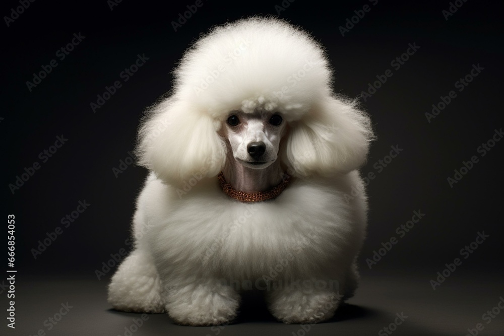 A playful poodle with a fluffy coat and sparkling gaze. Generative AI