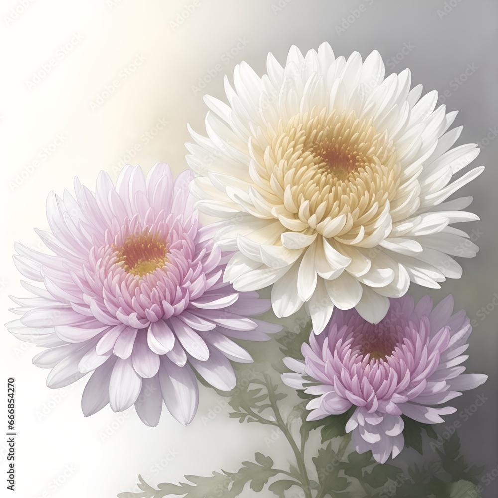 Chrysanthemum watercolor background design.