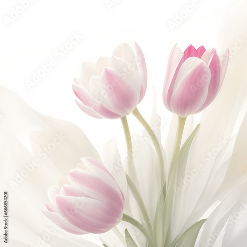 Tulips watercolor background design.