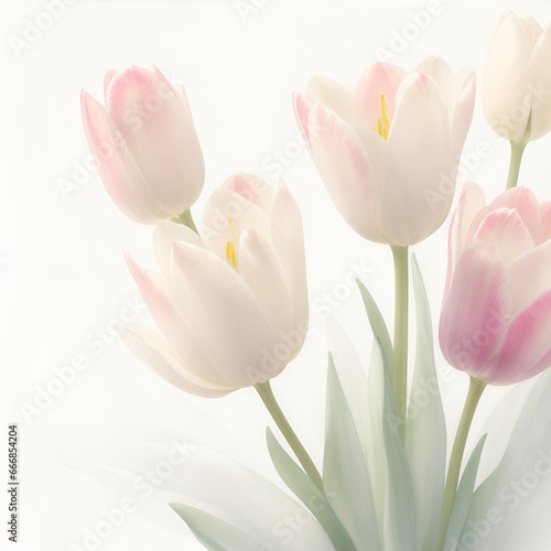 Tulips watercolor background design.