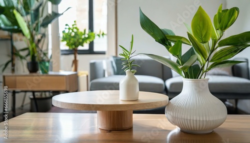 product showcase interior design inspiration table with green plant and white vase on a table in house