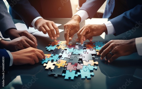Business people hands joini...