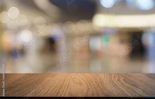 Wallpaper Mural Empty wood table top and blur of out door garden background Empty wooden table space for text marketing promotion. blank wood table copy space for background Torontodigital.ca