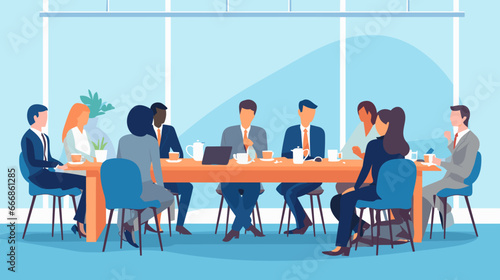 Concept vector illustration of business meeting.