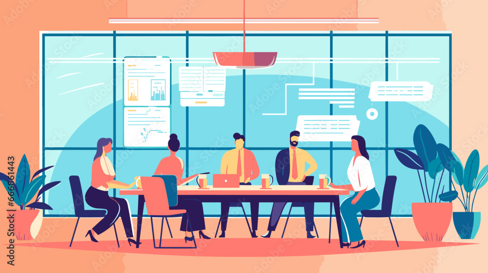 Concept vector illustration of business meeting.