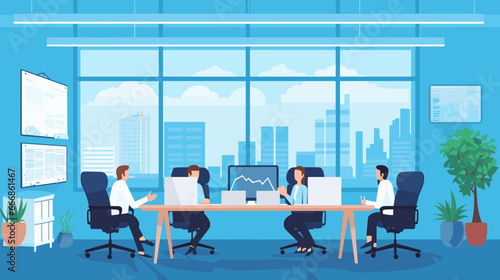 Concept vector illustration of business meeting.