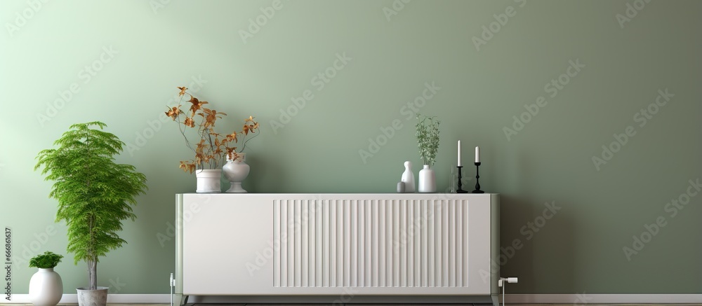 Contemporary electric heater in fashionable room d cor - obrazy, fototapety, plakaty 