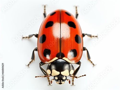 ladybird (ladybug), Coccinella septempunctata (Coleoptera: Coccinellidae). Adult. Isolated on a white background : Generative AI © Generative AI