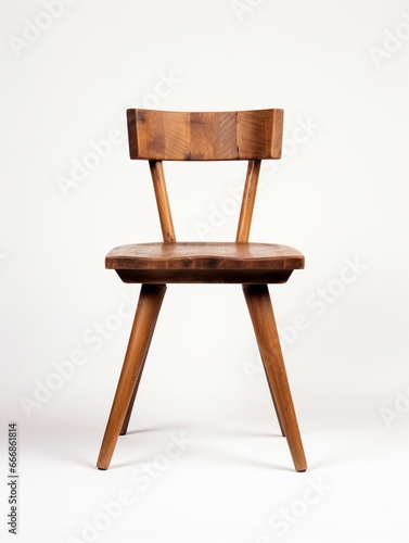 wood loft style chair on white background. isolated   Generative AI