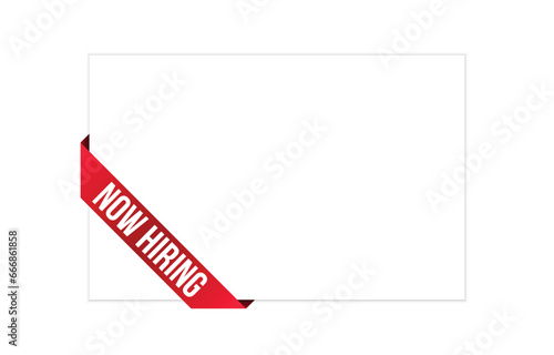 now hiring Vector banner ribbon design