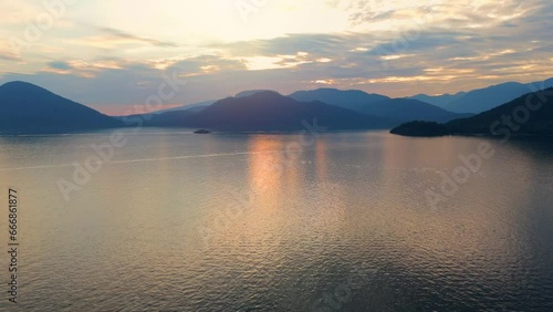 Wallpaper Mural Aerial view of sea landscape north of Vancouver in the evening. Torontodigital.ca