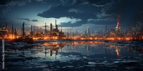 oil and gas industry in powerful HDR processing effect   Generative AI